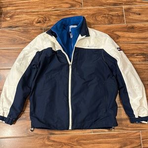 Mens Tommy Hilfiger 2 piece windbreaker and zip up sweatshirt combo (Size: L)